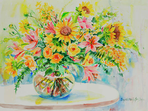 Flowers Art Print featuring the painting Watercolor Series 185 by Ingrid Dohm