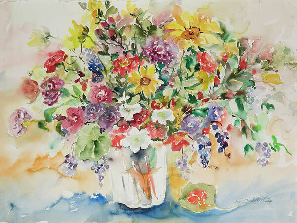 Flowers Art Print featuring the painting Watercolor Series 33 by Ingrid Dohm