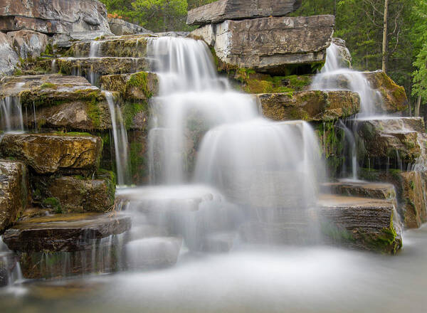Water Art Print featuring the photograph Waterfalls and Stones by Bill Cubitt
