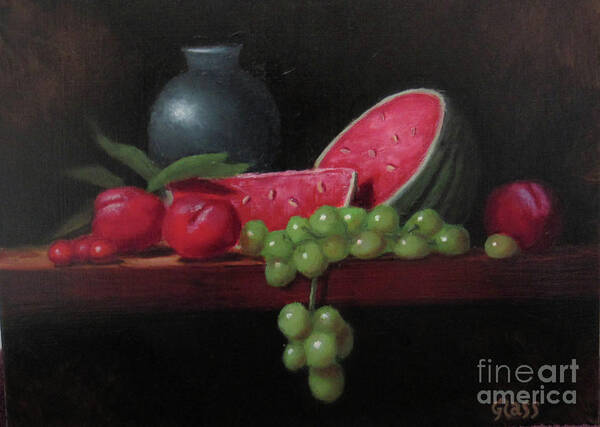 Watermelon Art Print featuring the painting A Fragment of Summer by Tina Glass