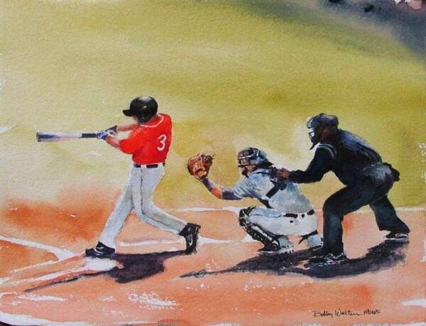 Willian Carey University Art Print featuring the painting WCU at the plate by Bobby Walters