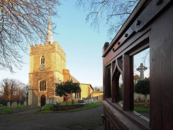 Gt St Marys Art Print featuring the photograph Welcome to Gt St Mary's Church Sawbridgeworth by Gill Billington