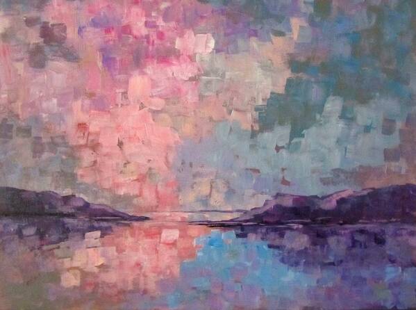 Sunset Art Print featuring the painting West Coast of Scottland by Barbara O'Toole