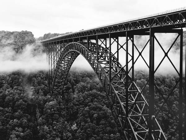 new River Gorge Bridge Art Print featuring the photograph West Virginia - New River Gorge Bridge by Brendan Reals