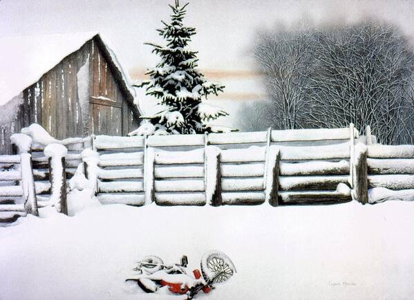 Snow Art Print featuring the painting White Magic by Conrad Mieschke
