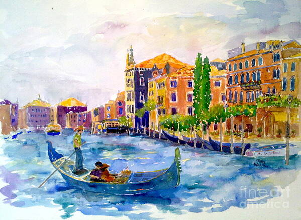 Venice Art Print featuring the painting White Swan of Cities by Patsy Walton