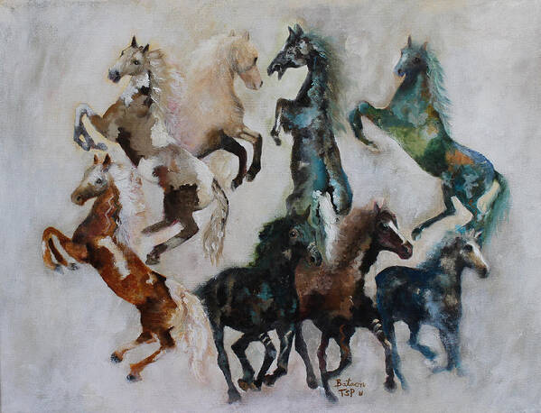 Wild Horses Art Print featuring the painting Wild Horses Are Coming by Barbie Batson