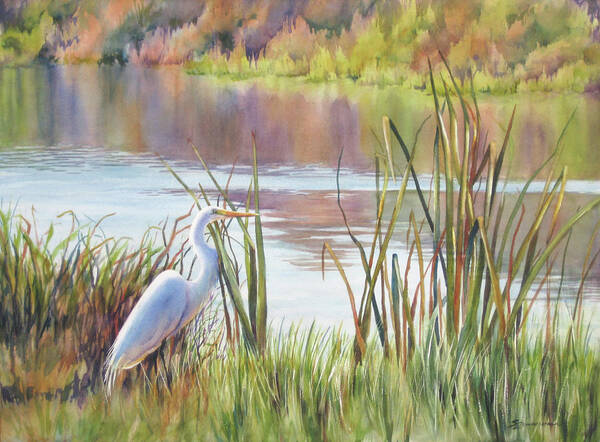 Marsh Art Print featuring the painting Wildlife Refuge by Sue Zimmermann