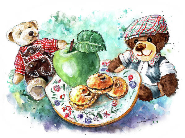 Travel Art Print featuring the painting Wilfra Cakes For Truffle McFurry And Bua by Miki De Goodaboom