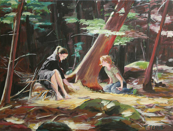 Willard Brook State Park Art Print featuring the painting Willard Brook State Park by Trina Teele