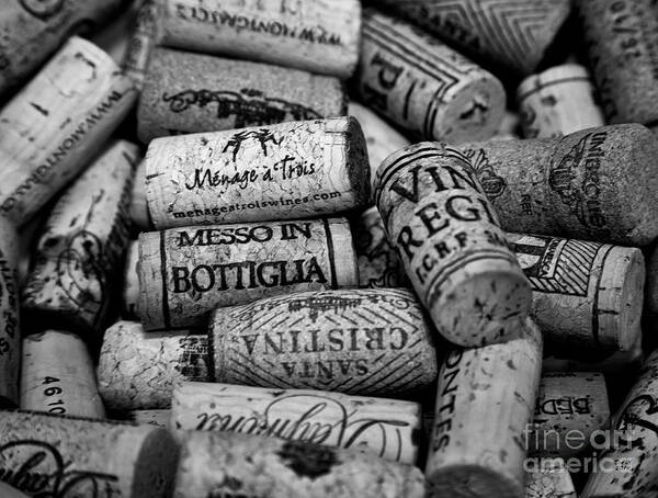 Wine Art Print featuring the photograph Wine Lovers Black and White by David Millenheft