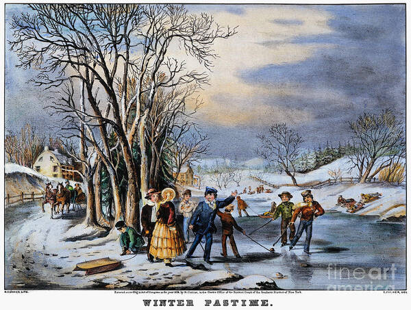  Art Print featuring the painting Winter Pastime, 1856 by Granger