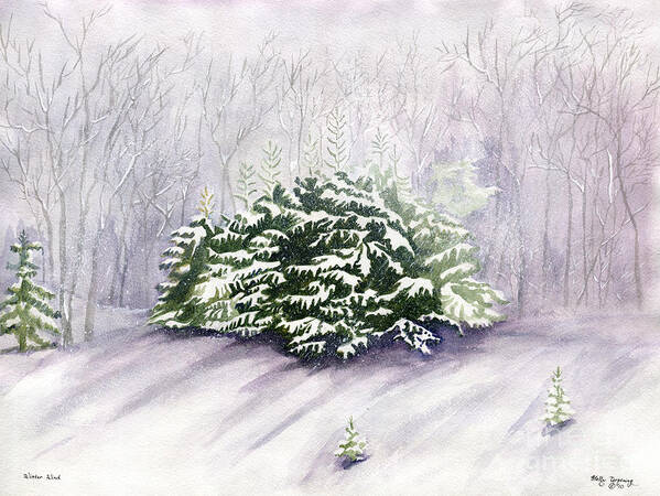 Winter Art Print featuring the painting Winter Wind by Melly Terpening