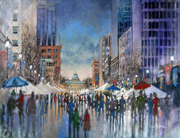 Raleigh Art Print featuring the painting Winterfest 2014 by Dan Nelson