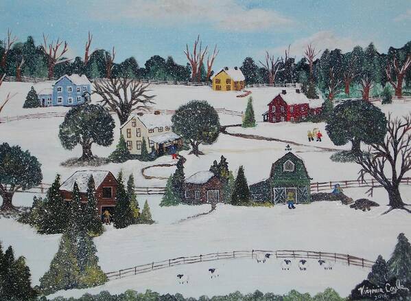 Snow Art Print featuring the painting Winters Last Snow by Virginia Coyle