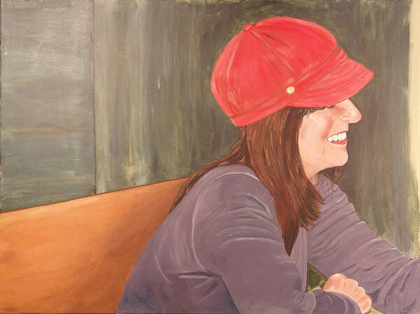 Woman Art Print featuring the painting Woman In A Red Cap by Kevin Callahan