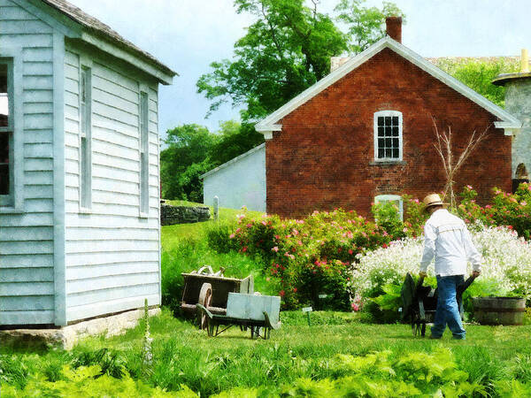 Rural Art Print featuring the photograph Working on the Farm by Susan Savad