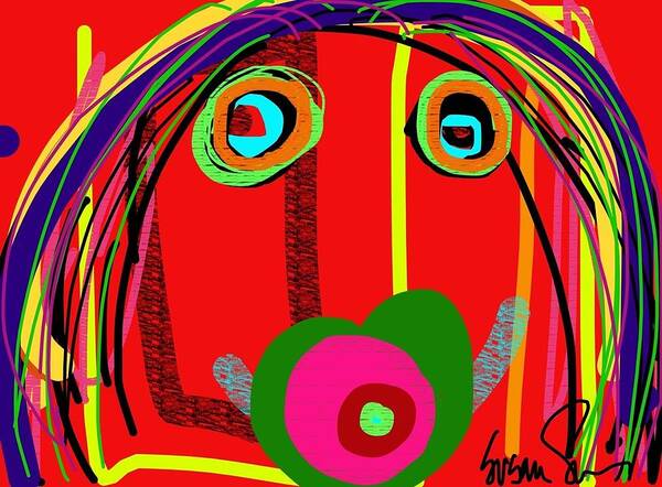 Abstract Art Print featuring the digital art Worries Worries All Day Long by Susan Fielder