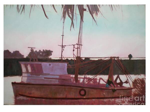 Seascape Art Print featuring the digital art Yankee Town Fishing Boat by Hal Newhouser