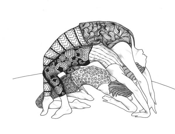 Yoga Art Print featuring the drawing Yoga Sandwich by Jan Steinle