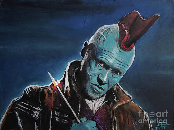 Guardians Of The Galaxy Art Print featuring the painting Yondu by Tom Carlton