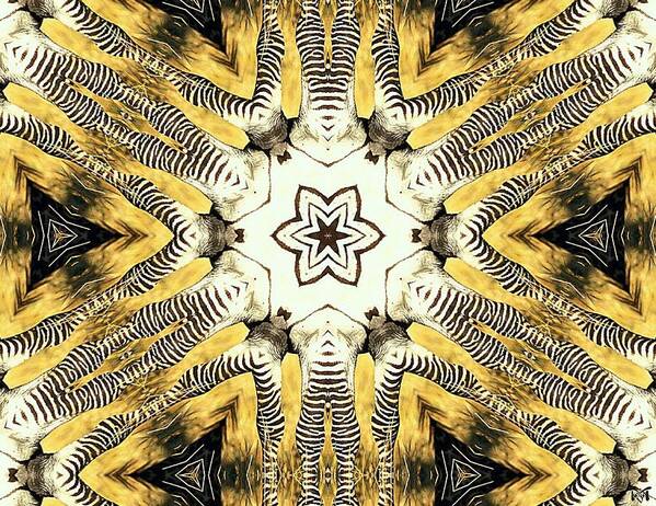 Digital Art Print featuring the digital art Zebra I by Maria Watt