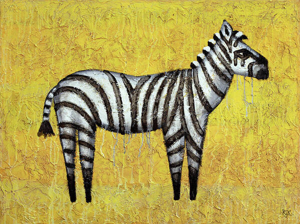 Abstract Art Print featuring the painting Zebra by Kelly King