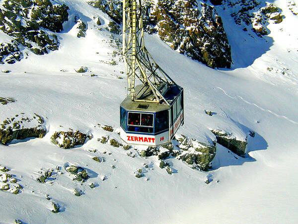 Zermatt Cable Car Art Print featuring the photograph Zermatt Cable Car by Pat Moore