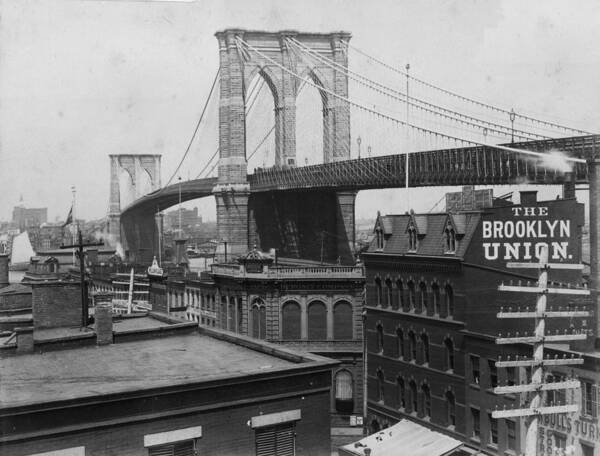 Long Art Print featuring the photograph Brooklyn Bridge #1 by Hulton Archive