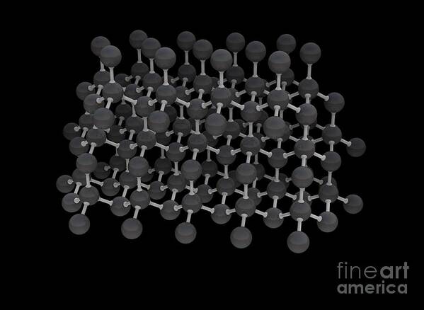 Diamond Art Print featuring the photograph Diamond Molecular Structure #1 by Mikkel Juul Jensen/science Photo Library
