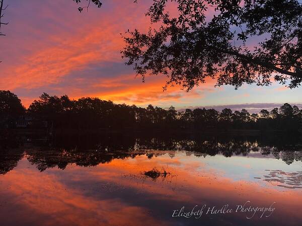 Sunrise Art Print featuring the photograph Red Sky In Morning #1 by Elizabeth Harllee