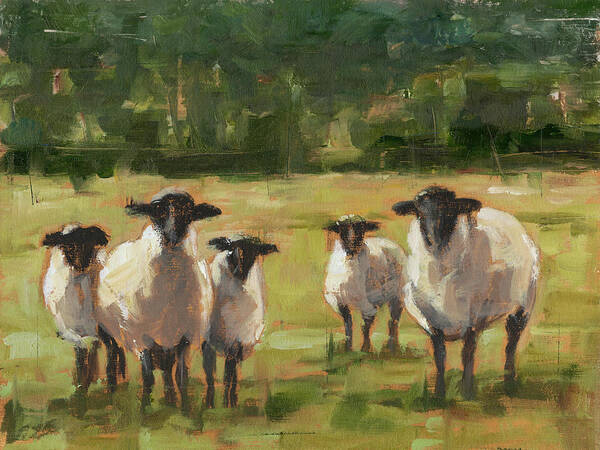Animals Art Print featuring the painting Sheep Family I #1 by Ethan Harper