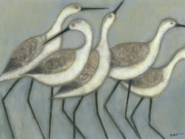 Transitional Art Print featuring the painting Shore Birds II #1 by Norman Wyatt