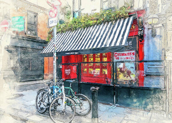 Dublin Art Print featuring the digital art Dublin art #13 by Justyna Jaszke JBJart