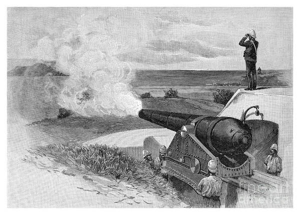 Engraving Art Print featuring the drawing 25 Ton Gun At Middle Head, Sydney, New by Print Collector