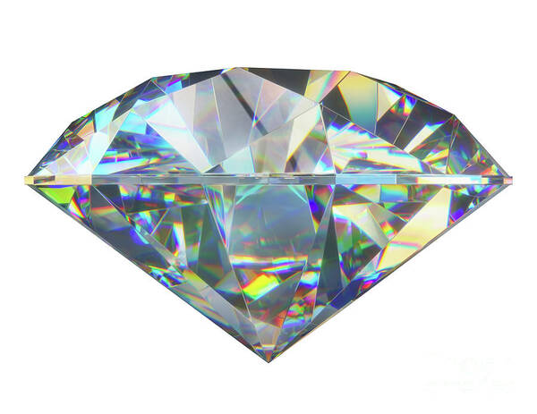 Diamond Art Print featuring the photograph Diamond Gemstone #4 by Ktsdesign/science Photo Library