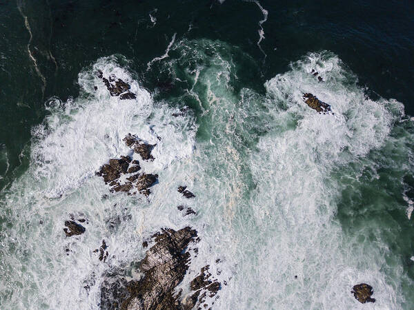 Landscapeaerial Art Print featuring the photograph Powerful Swells From The Pacific Ocean #5 by Ethan Daniels