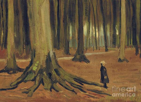 Art Art Print featuring the painting A Girl In A Wood, 1882 by Vincent Van Gogh
