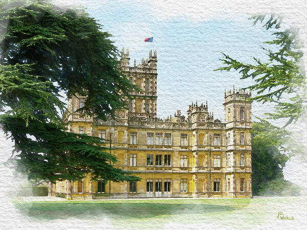 Highclere Castle Art Print featuring the digital art A View of Highclere Castle 2 by Joe Winkler