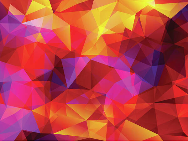 Rectangle Art Print featuring the digital art Abstract Polygonal Background by Carduus