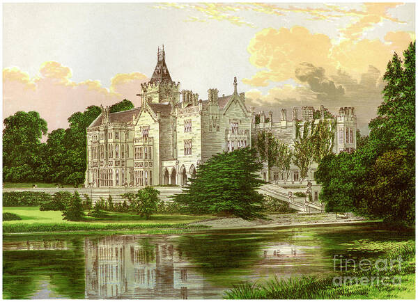 Engraving Art Print featuring the drawing Adare Manor, County Limerick, Ireland by Print Collector