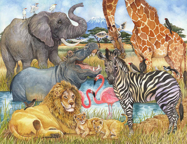 African Animals Art Print by Wendy Edelson - Fine Art America