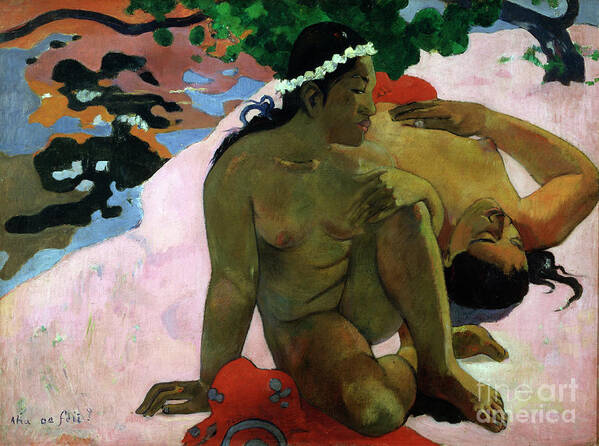 Paul Gauguin Art Print featuring the drawing Aha Oe Feii Are You Jealous, 1892 by Heritage Images