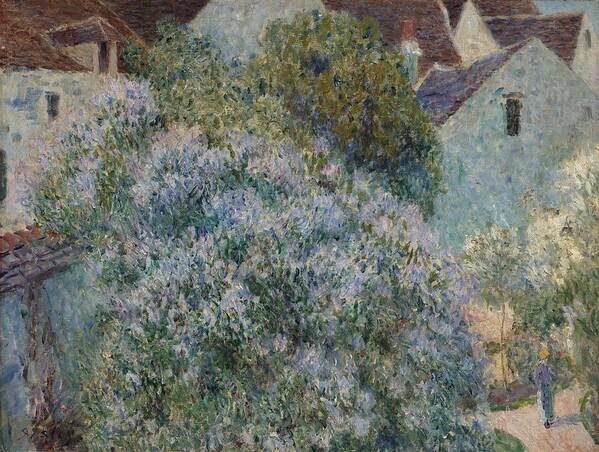 Beautiful Art Print featuring the painting Alfred Sisley 1839 - 1899 THE LILAC IN MY GARDEN by Celestial Images