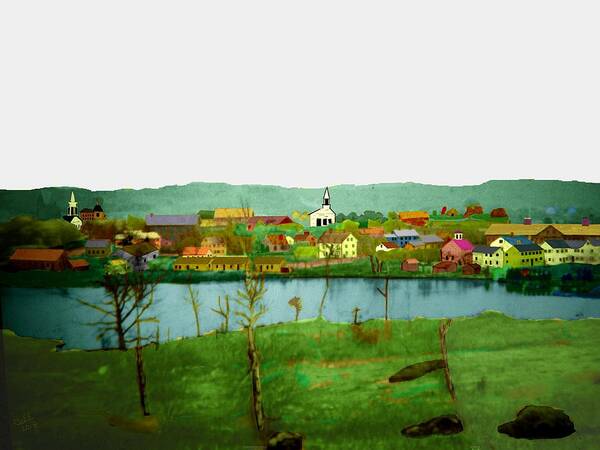 Ashland Art Print featuring the digital art Ashland Mass Circa 1880 by Cliff Wilson