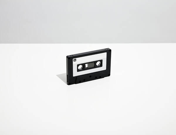 Shadow Art Print featuring the photograph Audio Cassette Tape On Tape by Steven Errico