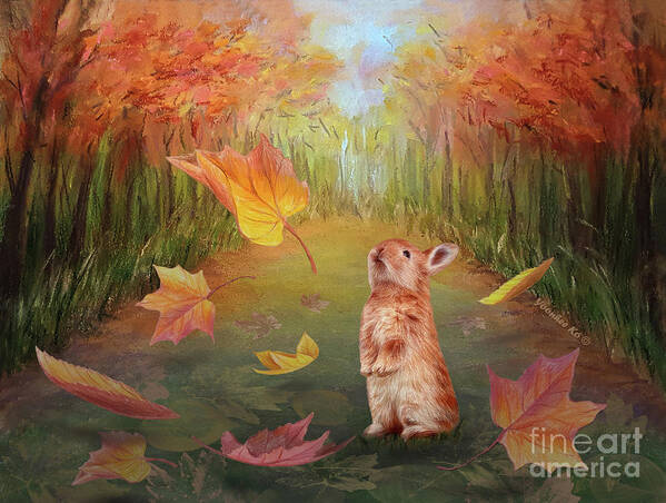 Fall Art Print featuring the mixed media Autumn Leaves by Yoonhee Ko