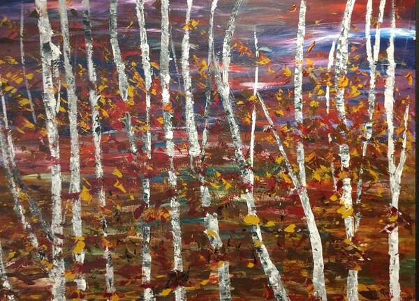 Landscape Art Print featuring the painting Autumn by Raji Musinipally