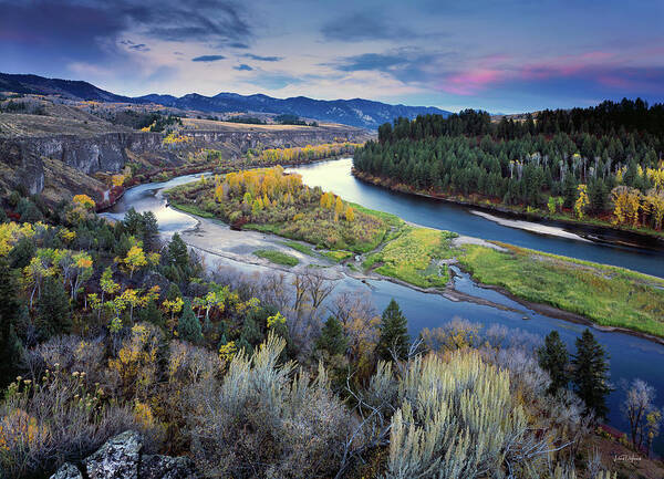 Idaho Scenics Art Print featuring the photograph Autumn River by Leland D Howard