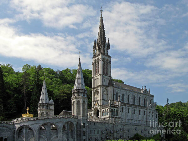 Lourdes Art Print featuring the photograph Basilica of the Immaculate Conception - Lourdes, France by Nieves Nitta